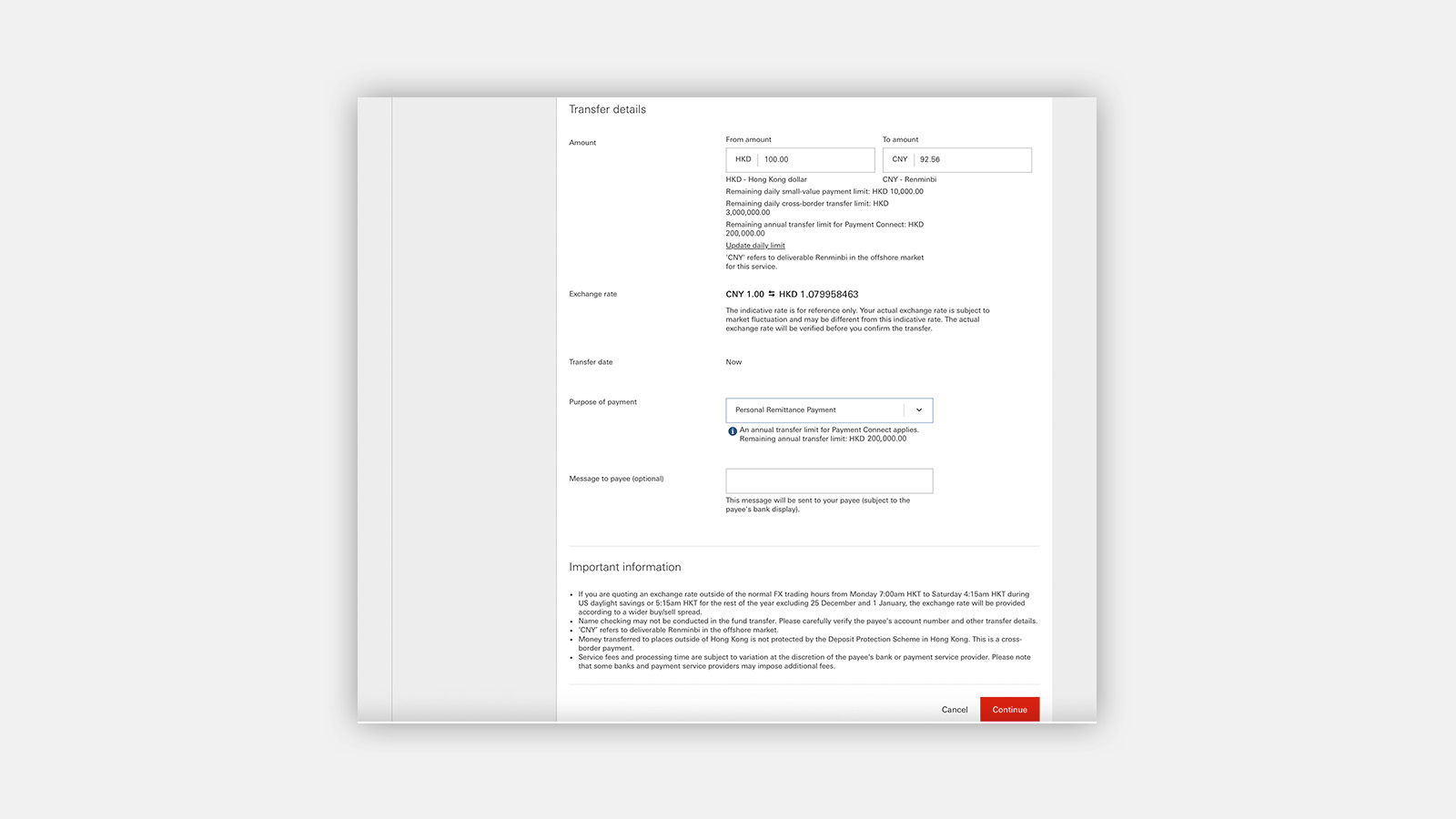 Using HSBC HK Mobile Banking app Send money with FPS step 2